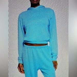 Skims modal French terry classic hoodie, cyan, size 3X, NWT